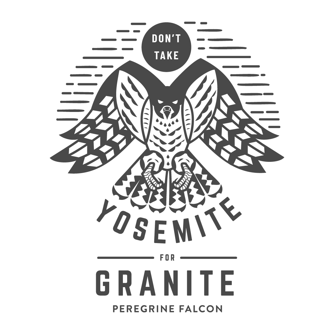 Don't Take Yosemite for Granite Peregrine Falcon logo